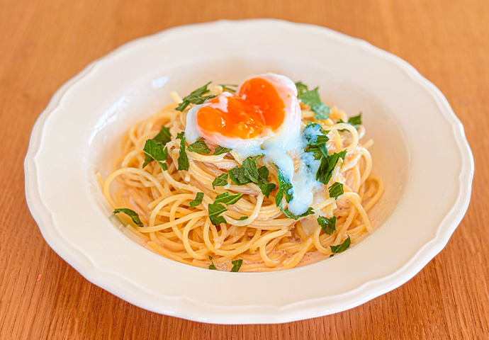 明太子の冷製クリームパスタ